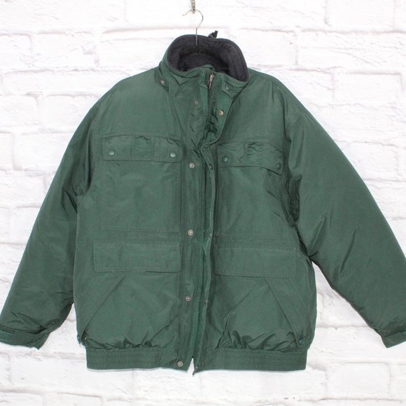 L.L. Bean Jackets & Blazers - LL BEAN Green Fleece Neck Goose Down Parka Hood Winter Coat Jacket Size XL